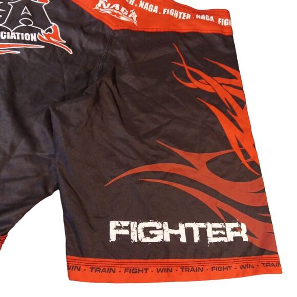 NAGA FIGHTER Board Shorts Men's Size 34 Black Red White Surf Swim Trunks READ - Picture 9 of 12